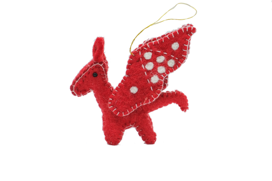 Retro Kai Magical Red Dragon Felt Ornament