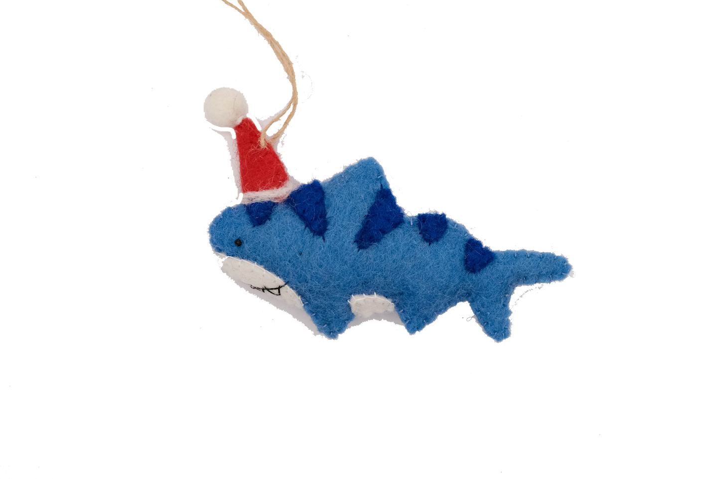Shark Santa Felt Ornaments