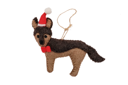 German Shepard Santa Dog Wool Felt Classic Ornament