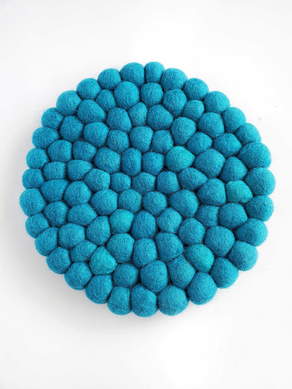 Teal Handmade Felt Trivet
