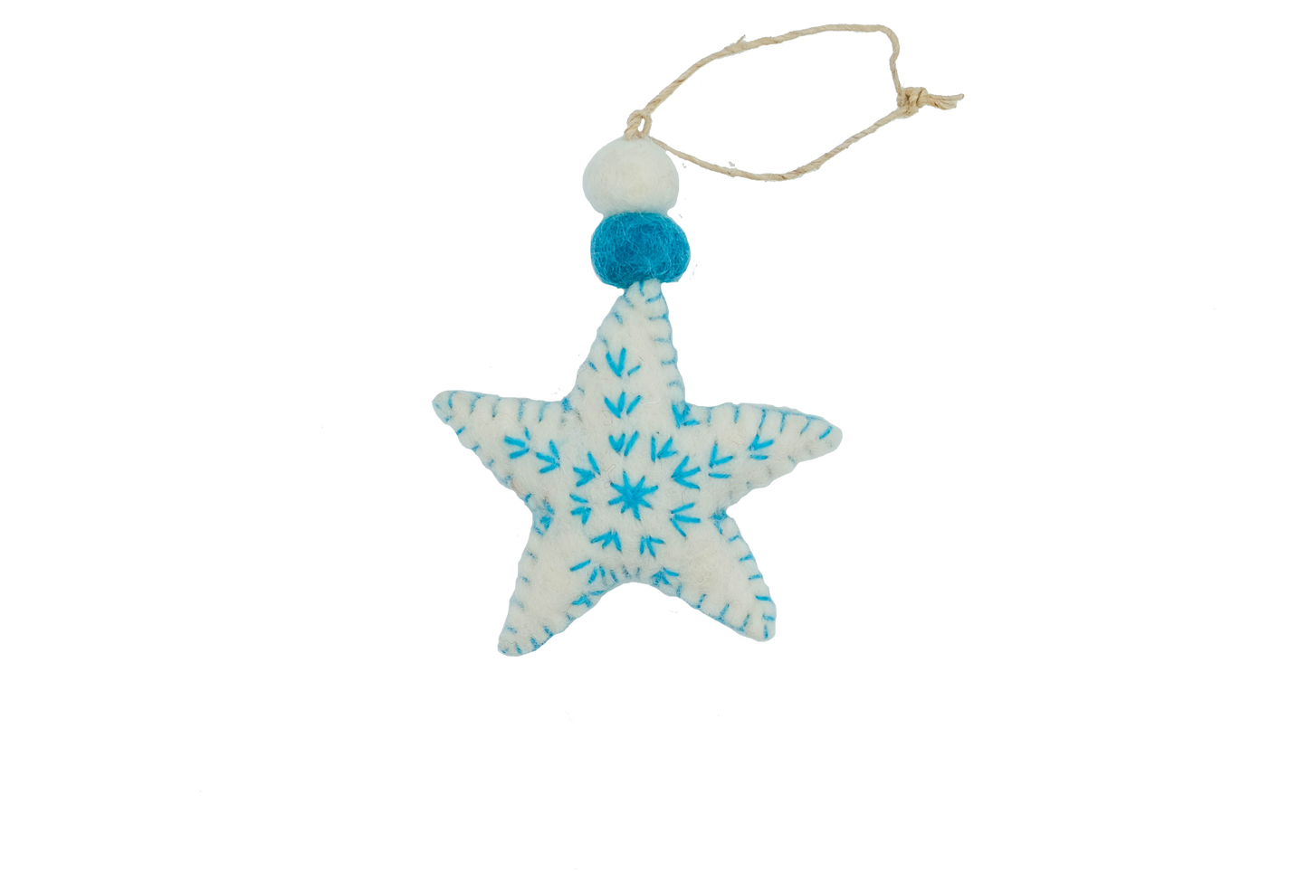 Turquoise Snowflake Star Ornament