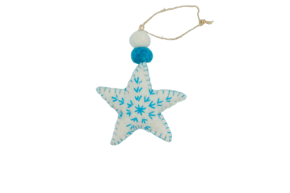 Turquoise Snowflake Star Ornament
