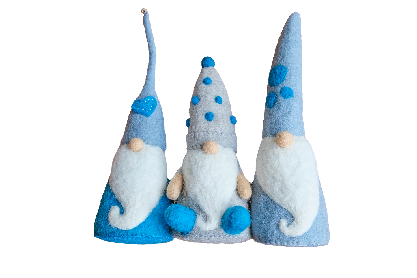 Winter Blue Table Top Gnome Set of 3