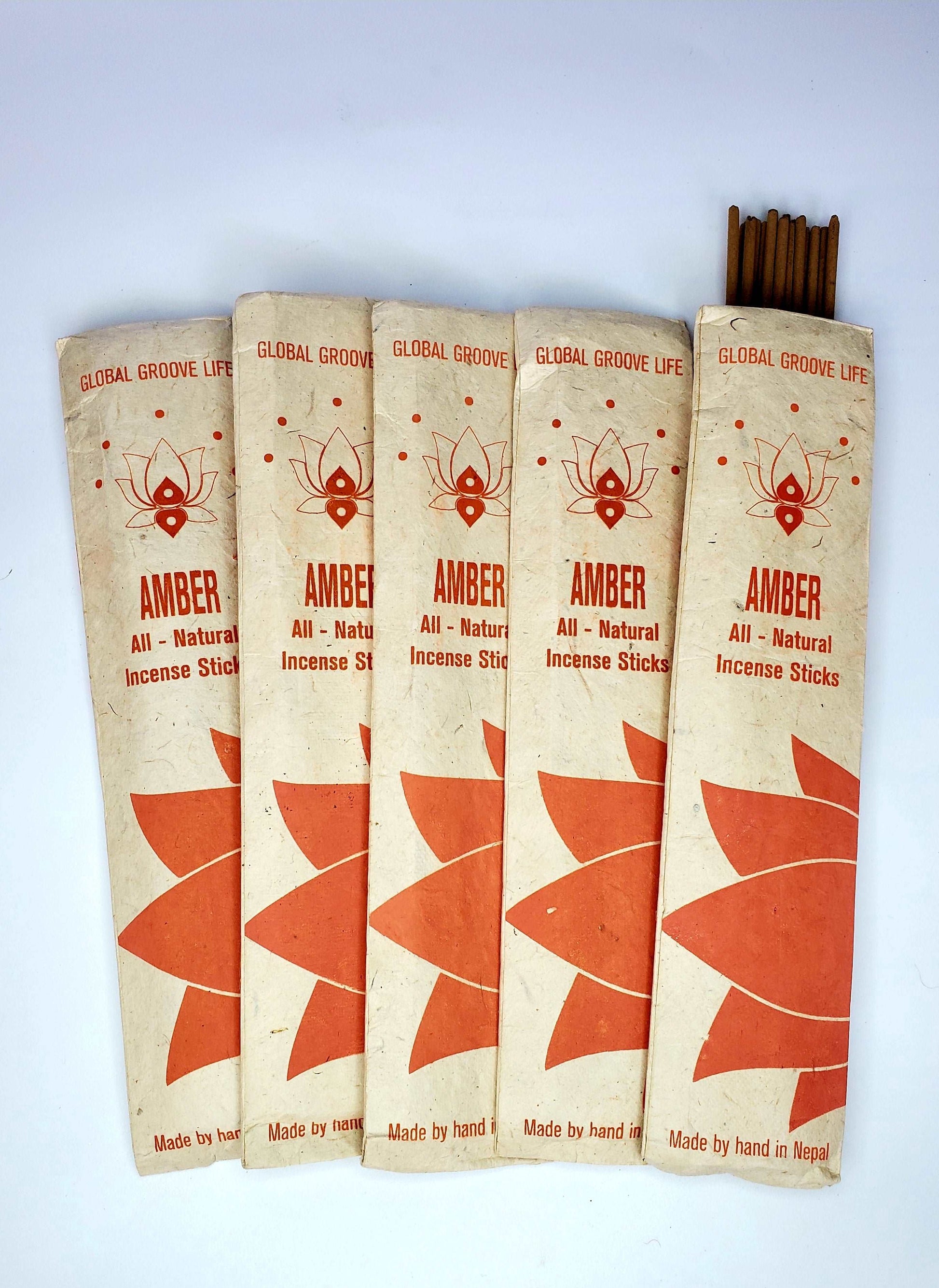 Hand Rolled All-Natural Stick Incense - Amber