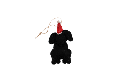 Black Labrador Santa Dog Wool Felt Classic Ornament