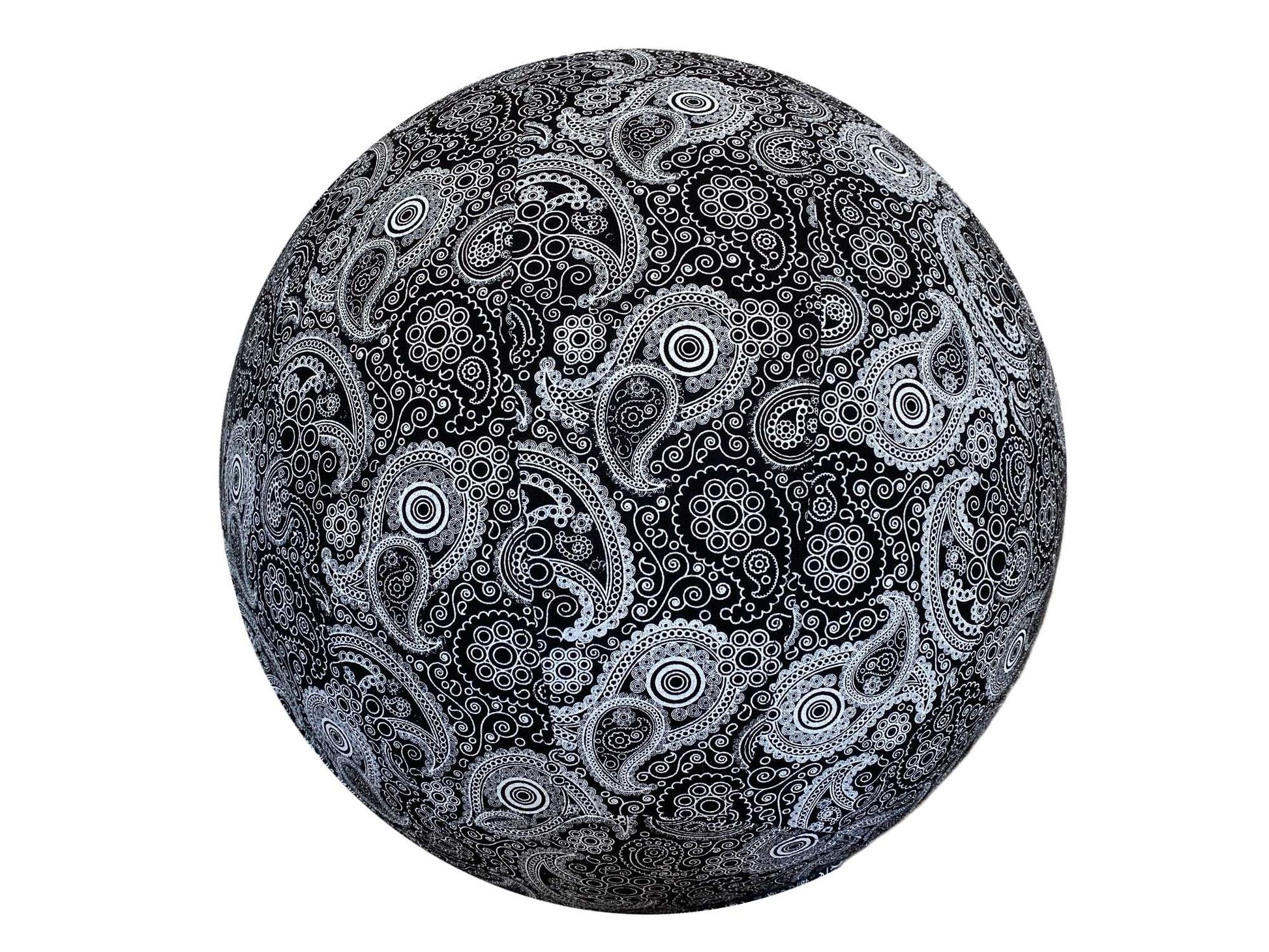 65cm Balance Ball / Yoga Ball Cover: Black Paisley