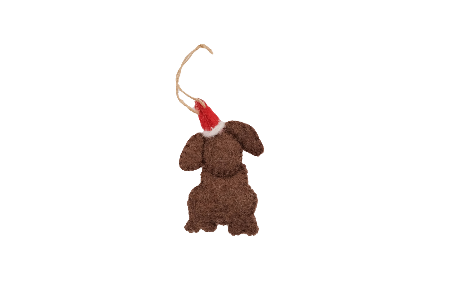 Chocolate Labrador Santa Dog Wool Felt Classic Ornament