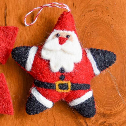 Star Santa & Classic Candy Handmade Felt Ornaments