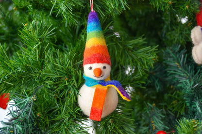 Frosty the Snow Cone Friend Handmade Felt Ornament-Set of 2