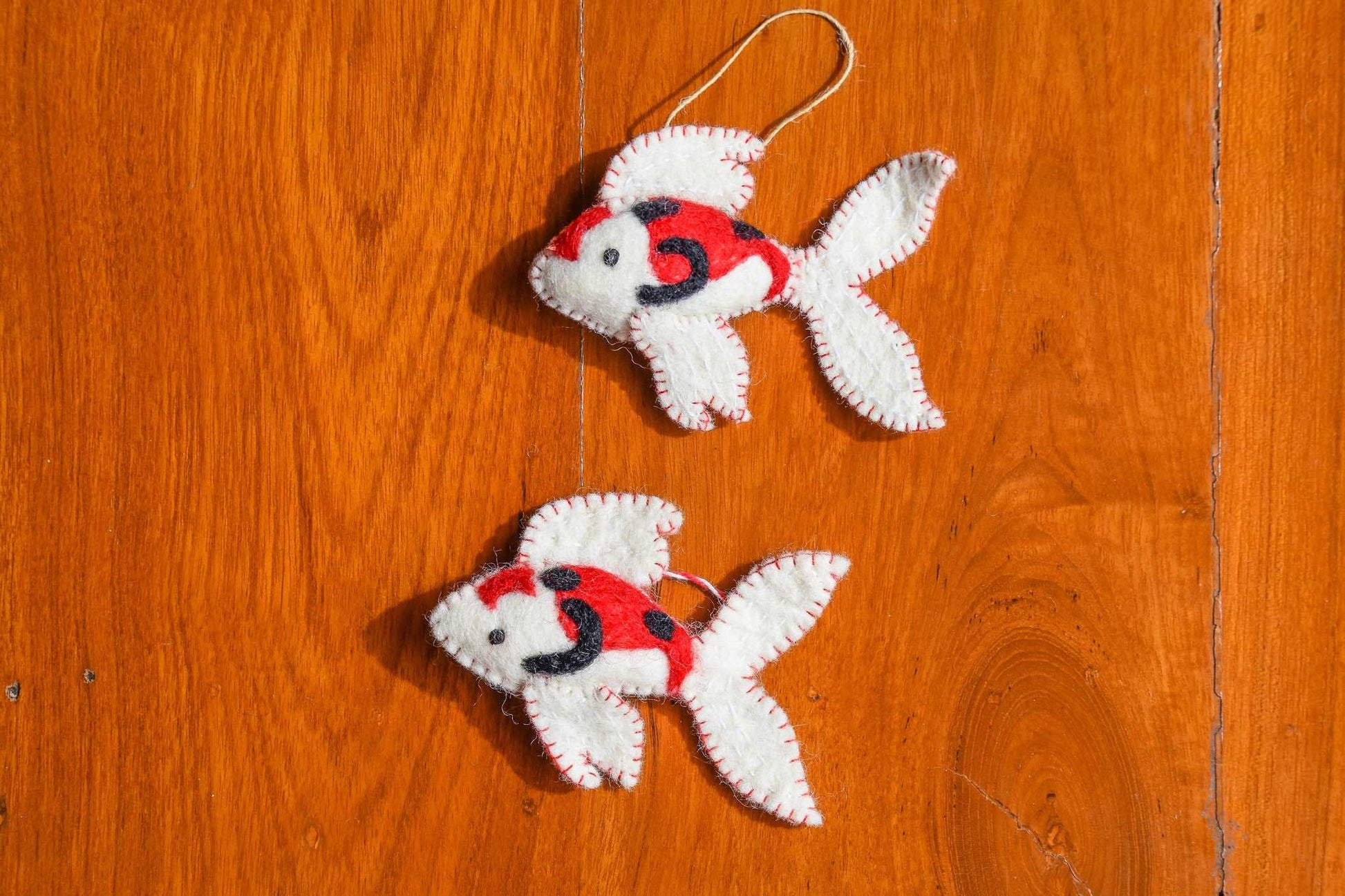 Koi Fish Handcrafted Felt Ornament--Set of 2