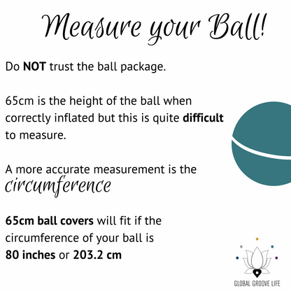65cm Balance Ball / Yoga Ball Cover: Palm Leaf in Papaya