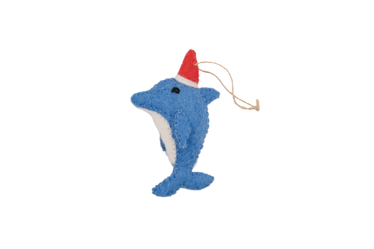 Dolphin Santa Felt Classic Ornaments