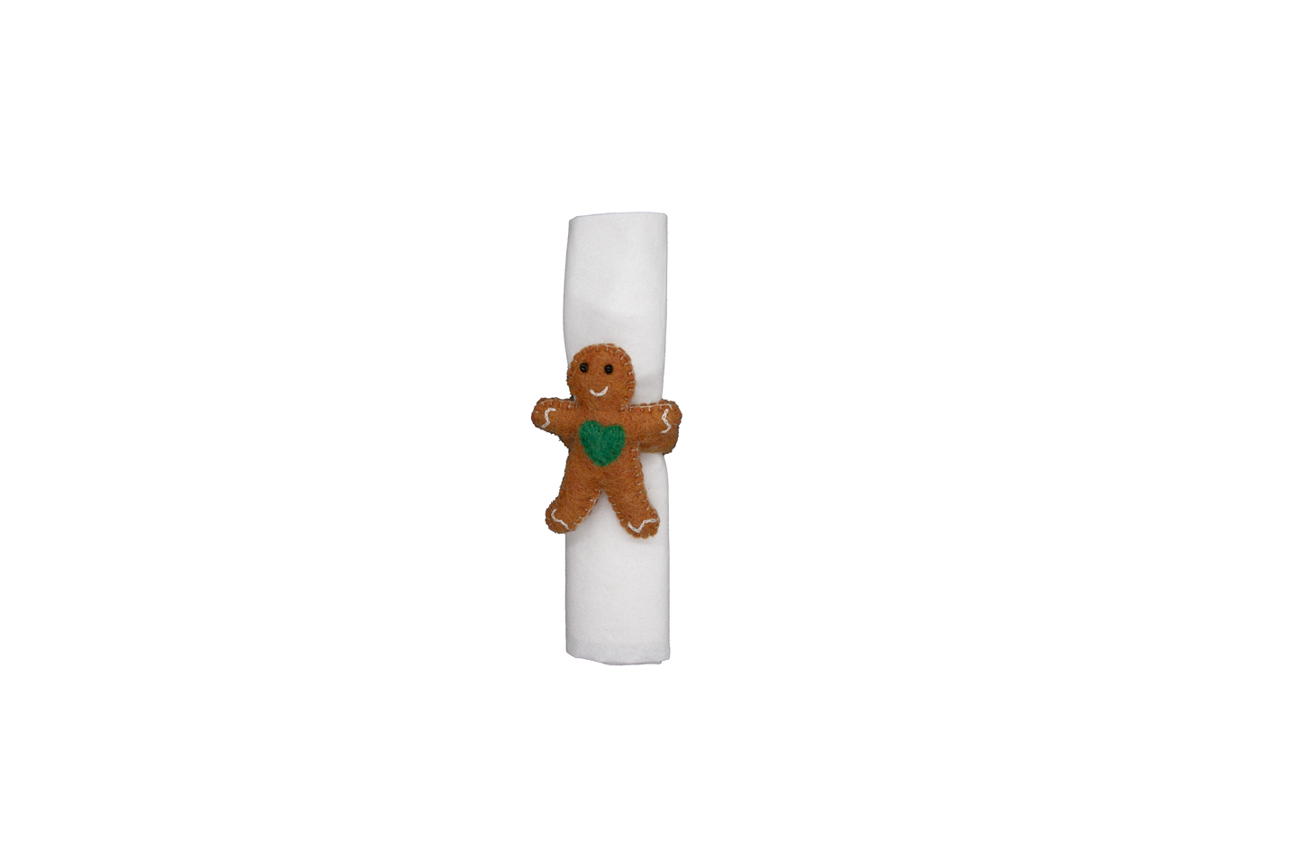 Gingerbread Friends Christmas Holiday Handmade Felt Napkin Rings--Set of 4