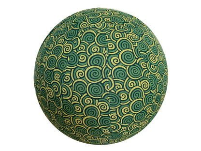 65cm Balance Ball / Yoga Ball Cover: Jade Green Swirl