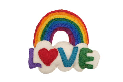 Rainbow Love Cloud Handmade Felt Ornament