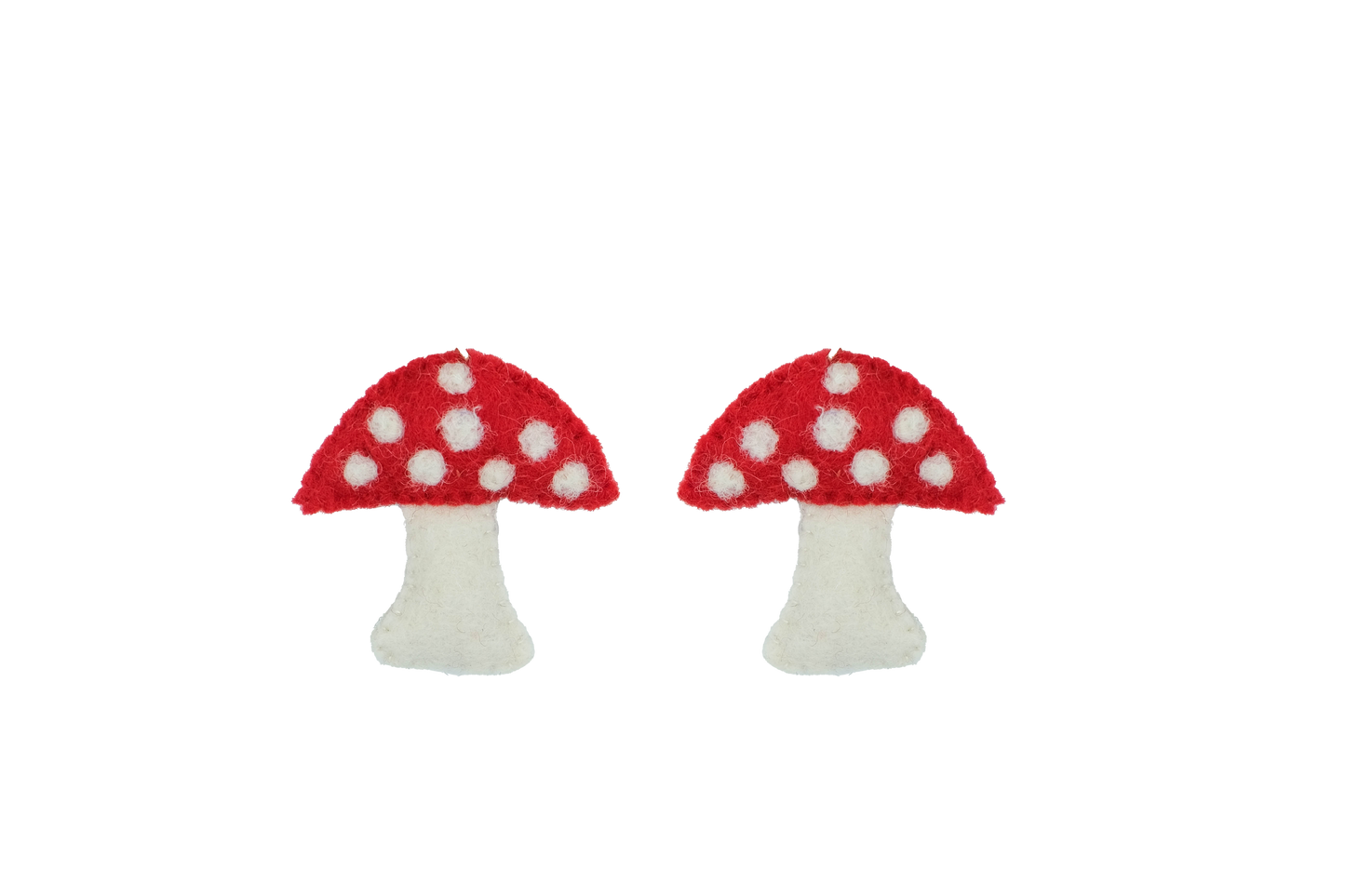 This Global Groove Life, handmade, ethical, fair trade, eco-friendly, sustainable, felt, red and white mushroom ornament set was created by artisans in Kathmandu Nepal and will be a beautiful and fun addition to your Christmas tree this holiday season.