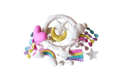 Pastel Rainbow, Heart, Star, and Moon Felt Mobile