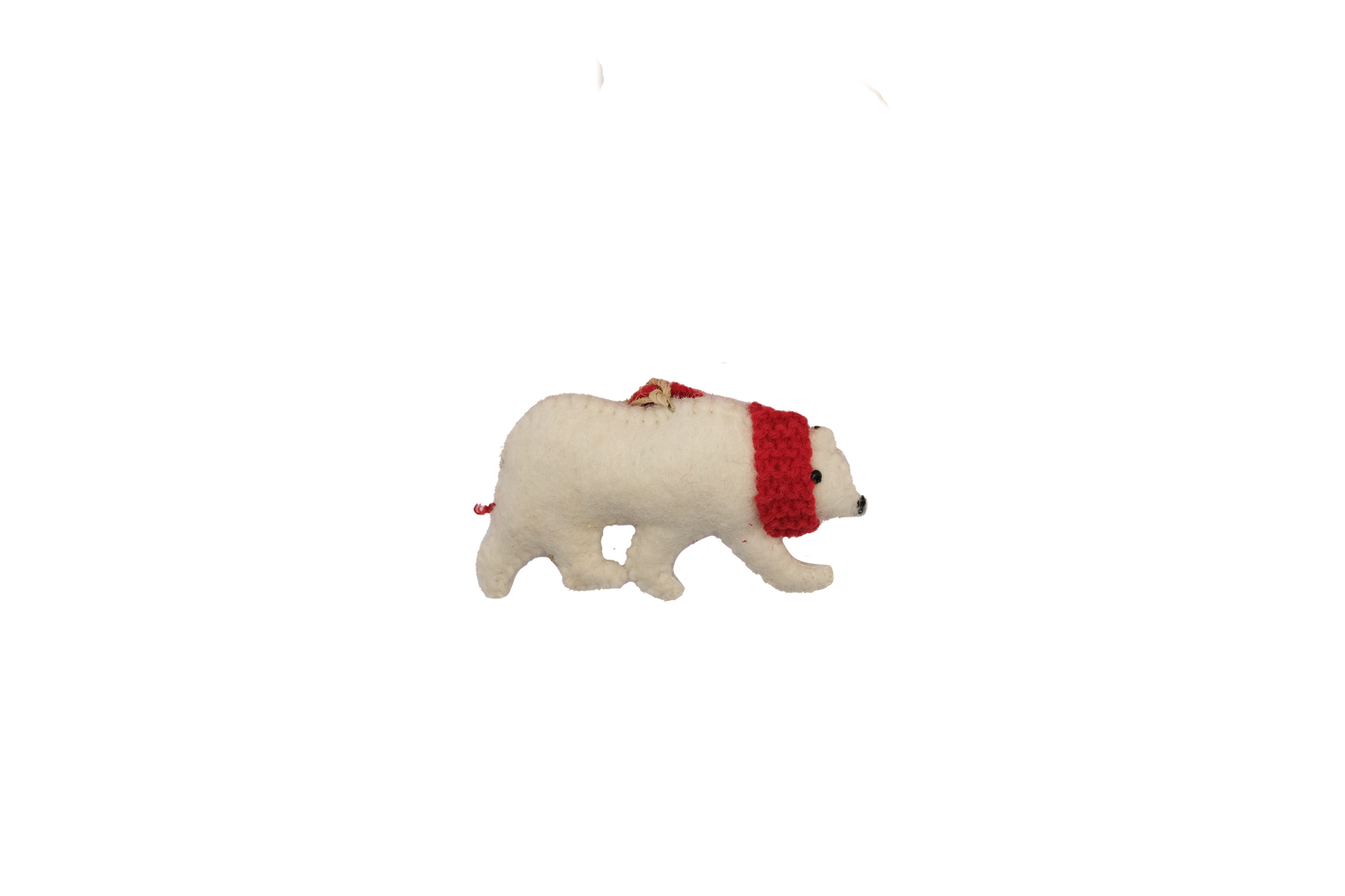Retro Kai Polar Bear with Red Scarf Ornament