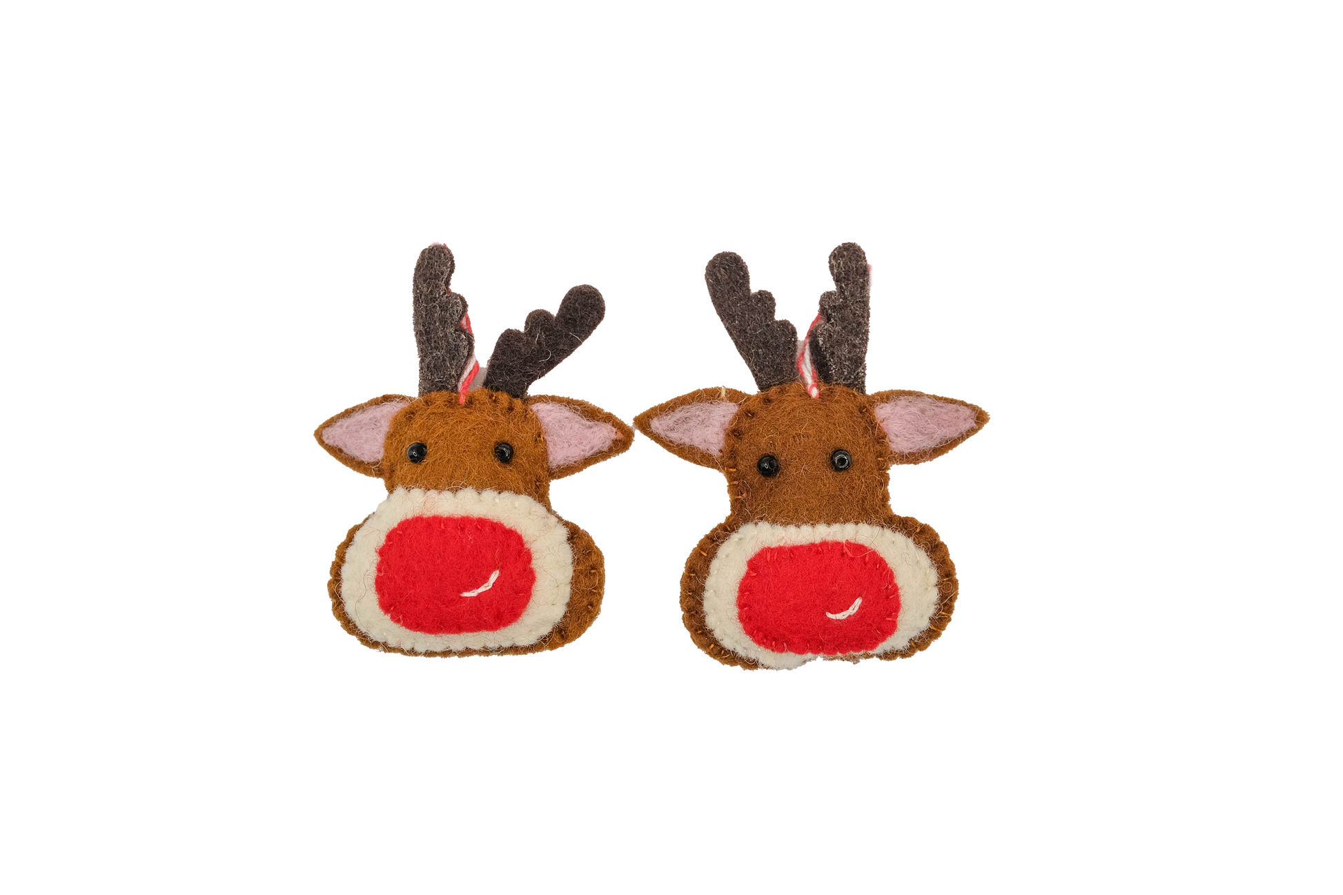 This Global Groove Life, handmade, ethical, fair trade, eco-friendly, sustainable, felt Rudolph Reindeer ornament set was created by artisans in Kathmandu Nepal and will bring colorful warmth and fun to your Christmas tree this season.