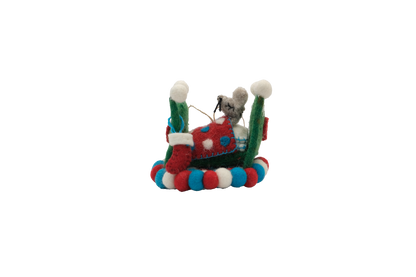 Snug for Santa Mouse  Felt Christmas Tree Ornaments