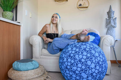 65cm Balance Ball / Yoga Ball Cover: Blue Tidepool Swirl