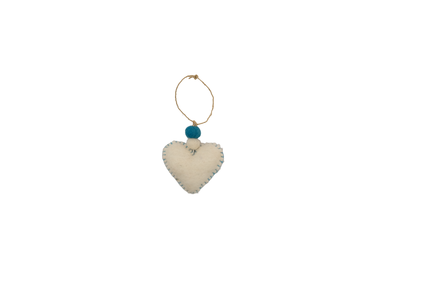Turquoise Snowflake Heart Ornament