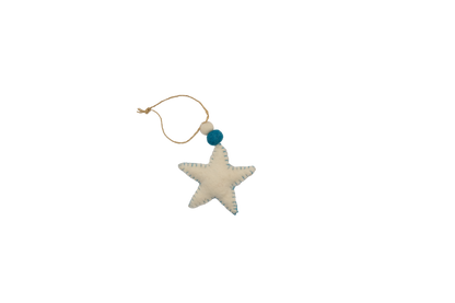 Heart, Star and Polar Bear Ornaments--Turquoise--Set of 3