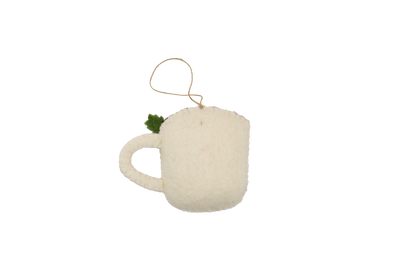 Hot Cocoa and Marshmallow Heart Mug Felt Holiday Classic Ornament