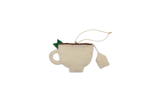 Holiday Teacup Wool Felt Christmas Tree Classic Ornament