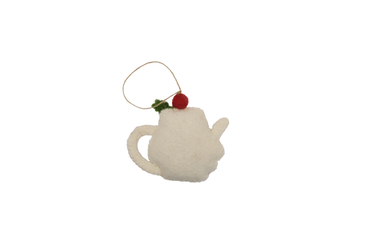 Holiday Teapot  Wool Felt Christmas Tree Classic Ornament
