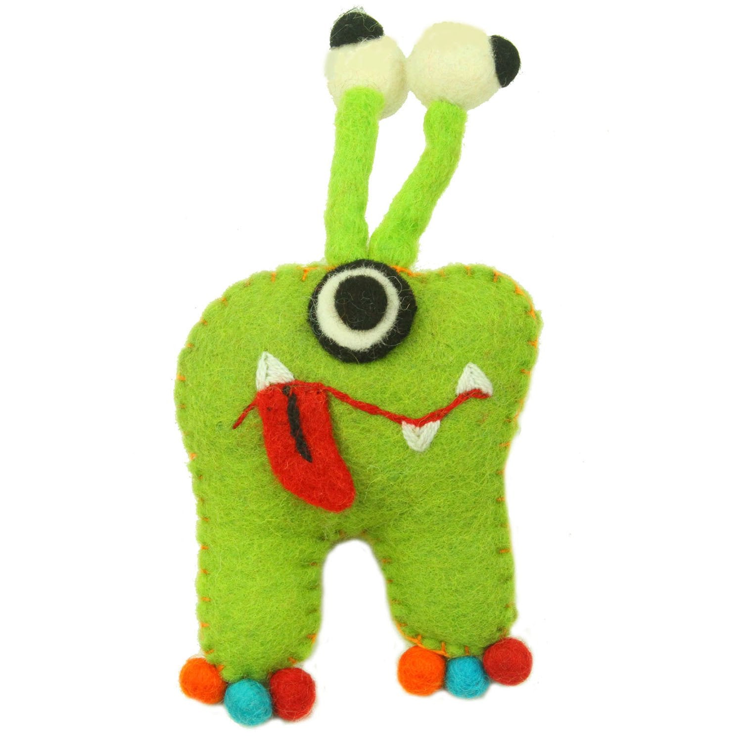 This Global Groove Life, handmade, ethical, fair trade, eco-friendly, sustainable, green, tooth fairy monster,was created by artisans in Kathmandu Nepal and is adorned with an adorable flower motif.
