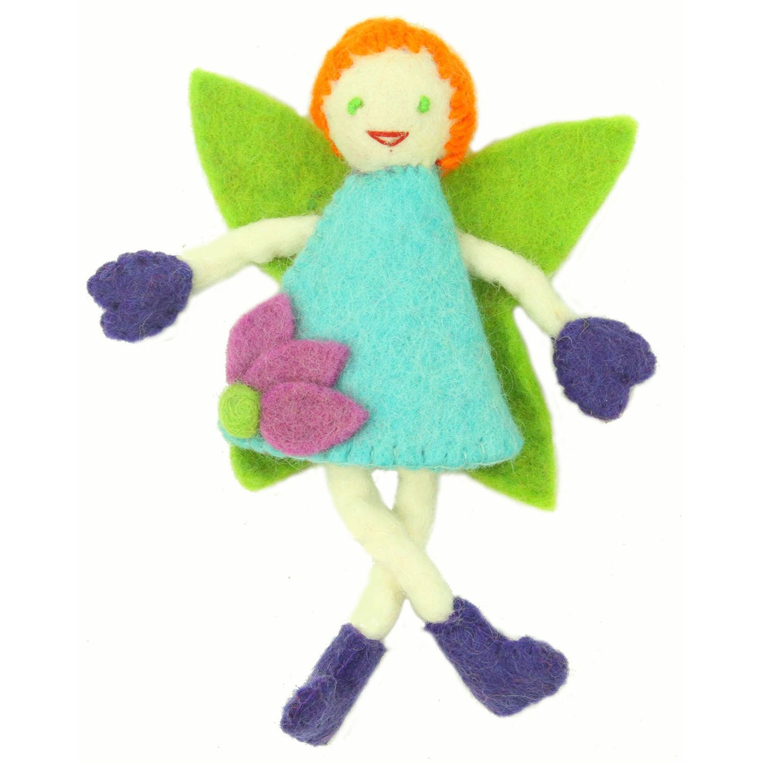 Hand Felted Tooth Fairy Pillow - Redhead with Blue Dress - Global Groove - Global Groove Life