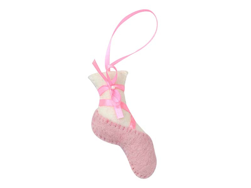 This Global Groove Life, handmade, ethical, fair trade, eco-friendly, sustainable, pink ballet slipper ornament was created by artisans in Kathmandu Nepal and will be a beautiful addition to your Christmas tree this holiday season.