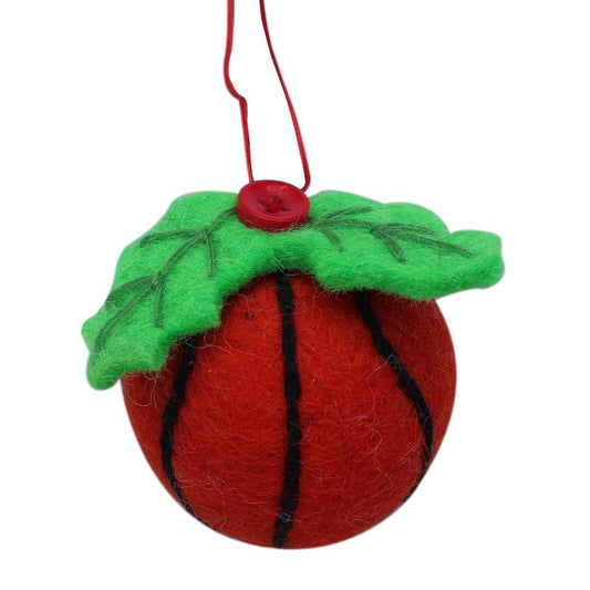 This Global Groove Life, handmade, ethical, fair trade, eco-friendly, sustainable, orange and green felt basketball ornament was created by artisans in Kathmandu Nepal and will be a beautiful addition to your Christmas tree this holiday season.