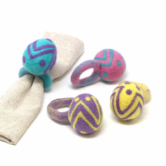 Easter Egg Napkin Rings, Set of Four Colors - Global Groove (T) - Global Groove Life