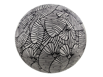 75cm Balance Ball / Yoga Ball Cover: Black & Grey Palm Leaf