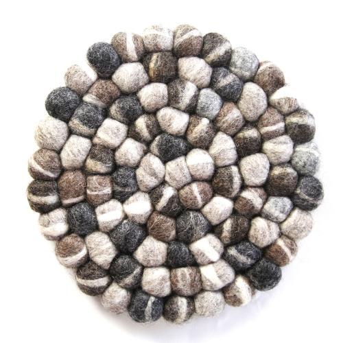 Hand Crafted Felt from Nepal: Trivet, Tie Dye Grey - Global Groove (T) - Global Groove Life