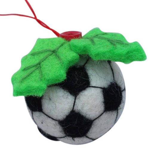 This Global Groove Life, handmade, ethical, fair trade, eco-friendly, sustainable, white and black soccer ball ornament was created by artisans in Kathmandu Nepal and will be a beautiful addition to your Christmas tree this holiday season.