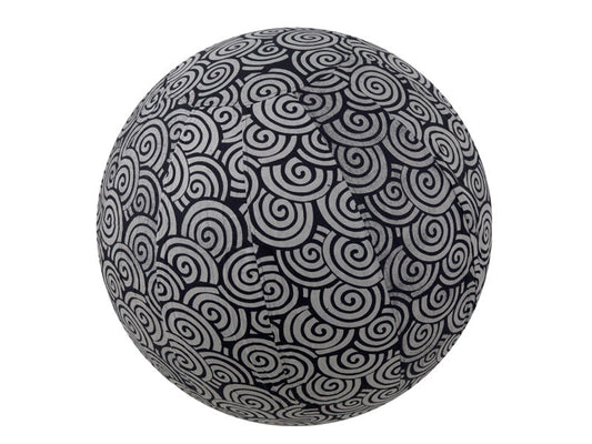 55cm Balance Ball / Yoga Ball Cover: Black Swirl